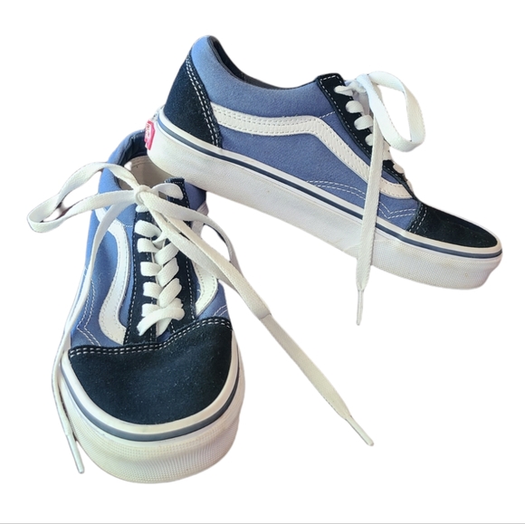 Vans Shoes - Vans Old Skool blue suede and canvas sneakers women size 5.5